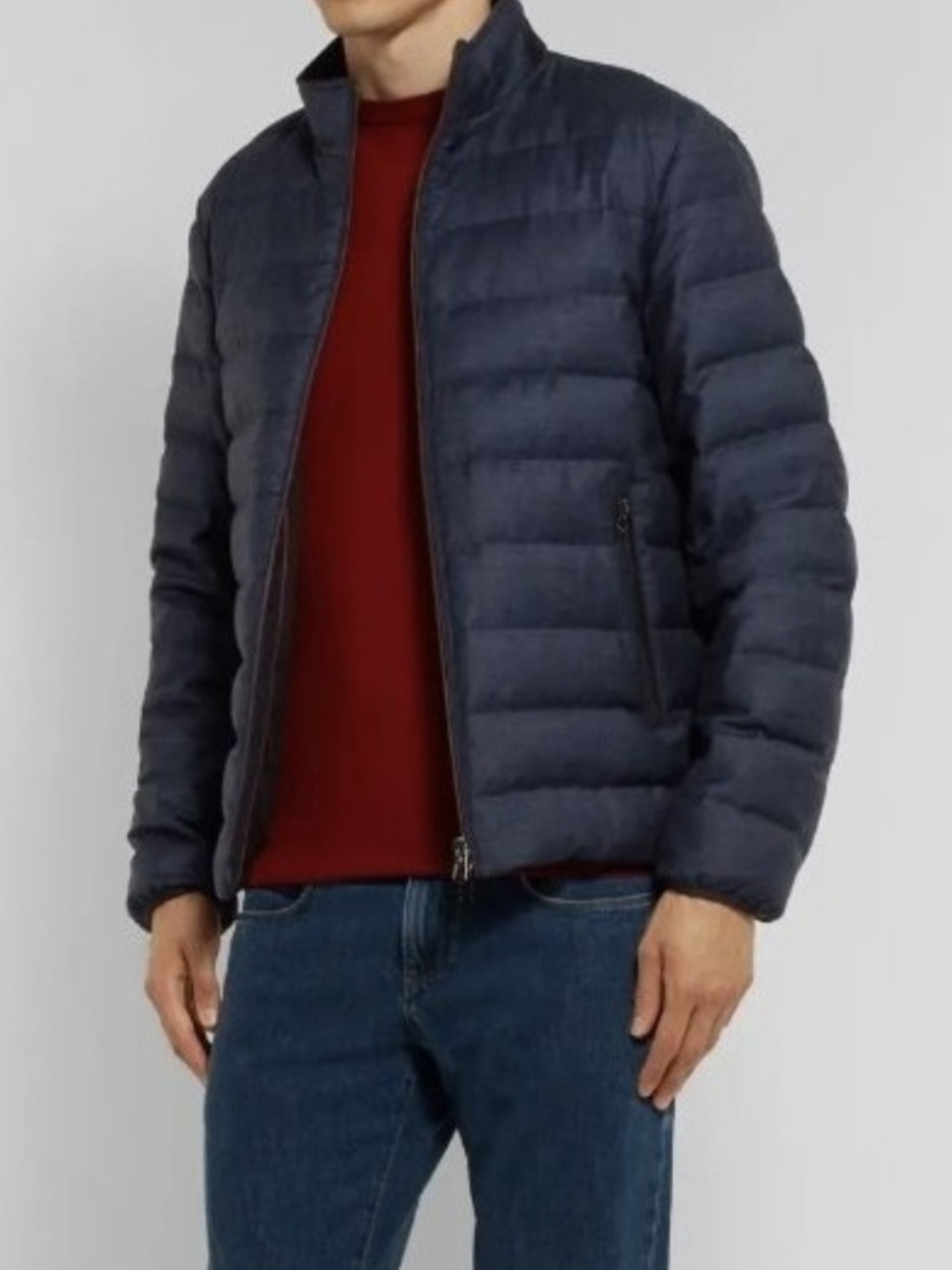 Loro Piana Navy Quilted Down Puffer Jacket Size XXL New With Tags